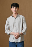 Men's Dusty Pink Cotton Blend Regular Fit Shirt