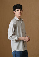 Men's Dusty Pink Cotton Blend Regular Fit Shirt