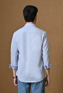 Men's Blue Cotton Blend Regular Fit Shirt