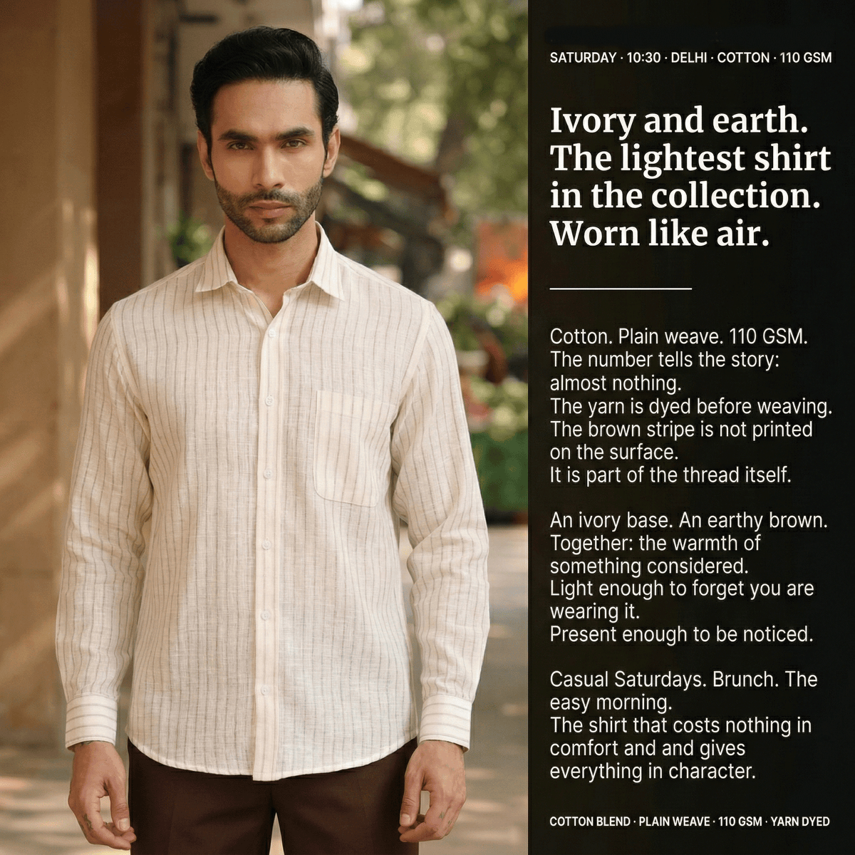 Men Vertical Stripe Shirt Casual Olive Green & Black Printed Button-Down